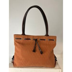 DOONEY & BOURKE VINTAGE LARGE CANVAS SIGNATURE SHOULDER BAG